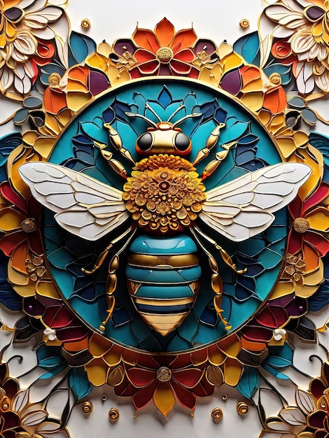 Kolorowanie Majestic Mandala Bee dla dorosłych