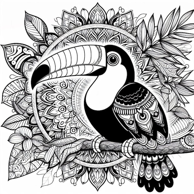 Kolorowanie Tucan Mandala