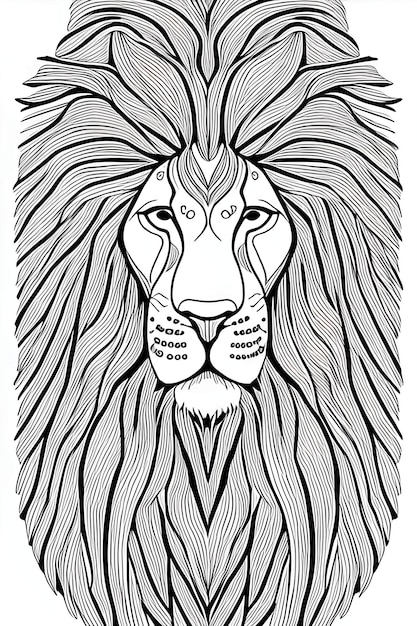 Kolorowanka ilustracja głowy lwa dla KDP kolorowanki dla dorosłych