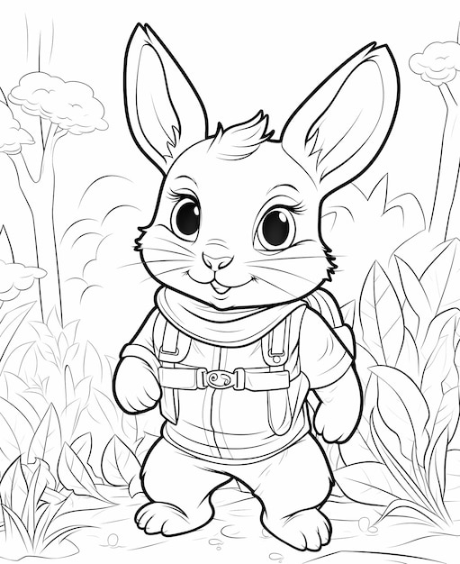 Kolorowanka SciFi Rabbit Adventure dla dzieci