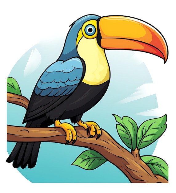 Kolorowanka Tukan ze snów obserwatora ptaków dla miłośników przyrody