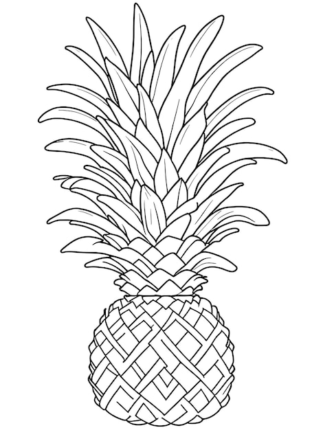 Kolorowanka z ananasem dla dzieci