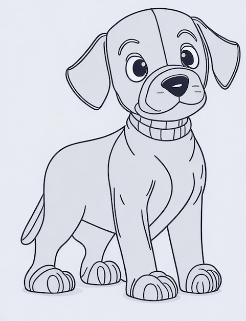 Kolorowanka z ilustracją uroczego psa dla dzieci