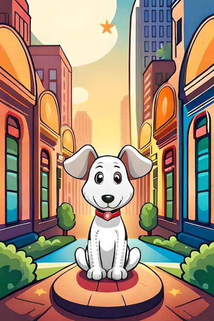 Kolorowanka z ilustracją uroczego psa dla dzieci