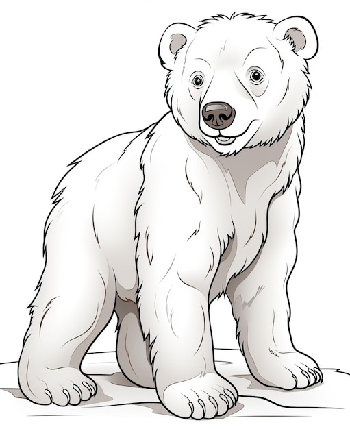 Zdjęcie kolorowanka z kreskówkami polarnymi dla dzieci