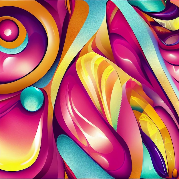Kolorowe abstrakcyjne kształty tła tapety psychodeliczne