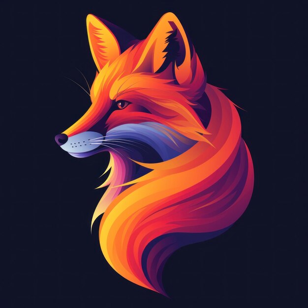 Kolorowe abstrakcyjne logo Fox w odcieniach gradientowych