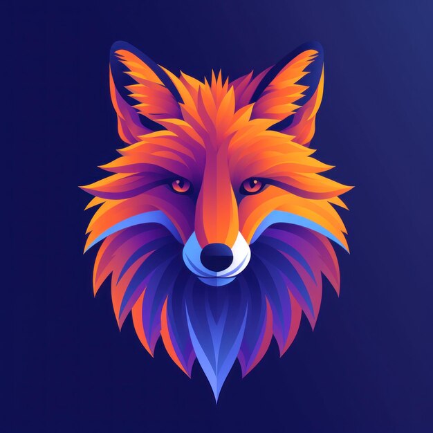 Kolorowe abstrakcyjne logo Fox w odcieniach gradientowych