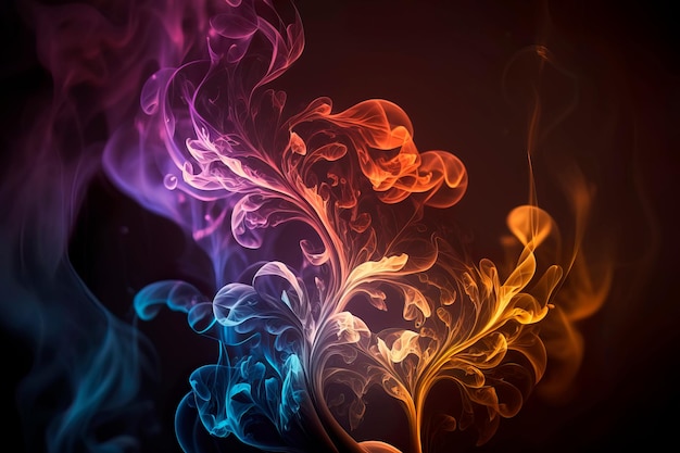 Kolorowe abstrakcyjne tło dymu Generative AI