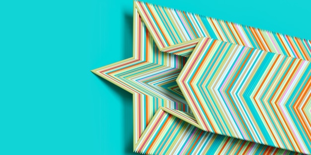 Kolorowe abstrakcyjne tło Powtarzająca się gwiazda ilustracja 3d
