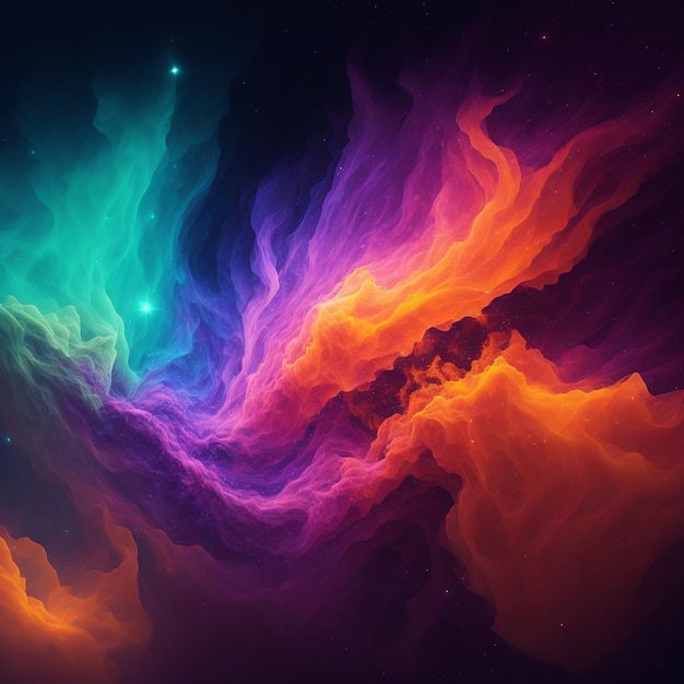 Kolorowe abstrakcyjne tło przestrzeni mgławicy