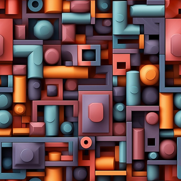 kolorowe abstrakcyjne tło różnych kolorowych pudełek z literą p na dole.