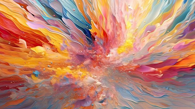 Kolorowe abstrakcyjne tło z efektami świetlnymi i kolorystycznymi Kompozycja zjawiskowa kolorowe eksplozje szybka synchronizacja Generacyjna sztuczna inteligencja