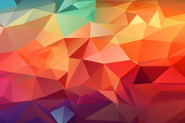 Kolorowe abstrakcyjne tło z geometrycznym wzorem trójkątów.
