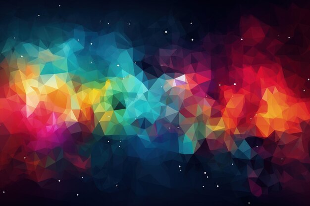 Kolorowe abstrakcyjne tło z trójkątami generatywnymi AI