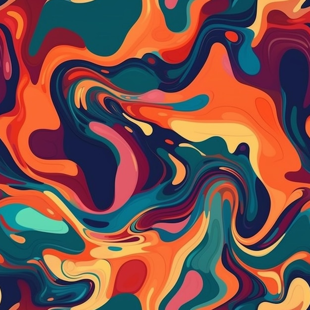 kolorowe abstrakcyjne tło z wirującą generatywną sztuczną inteligencją