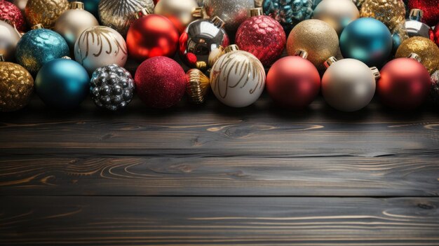 Kolorowe akcesoria świąteczne na drewnianym tle na stole