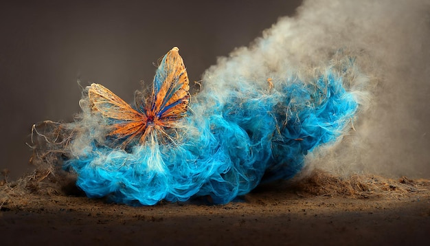 Kolorowe Backgrande 3D połączone z dymem w surrealistycznej atmosferze