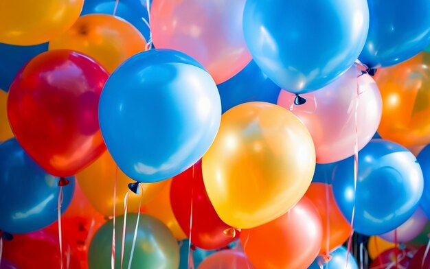 Kolorowe balony imprezowe wypełnione tłem Happy birthday concept Festive party i Happy birthday