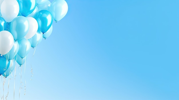 Kolorowe balony na minimalnym tle ilustracja 3d Banner