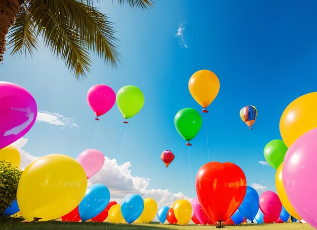 Kolorowe balony na wakacjach letnich