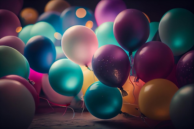 Kolorowe balony świętują generatywną ai