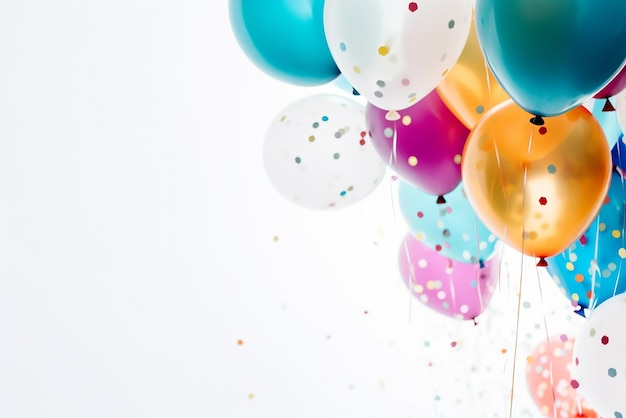 Kolorowe balony urodzinowe i konfetti