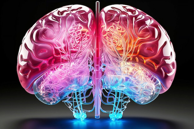 Kolorowe części męskiego mózgu