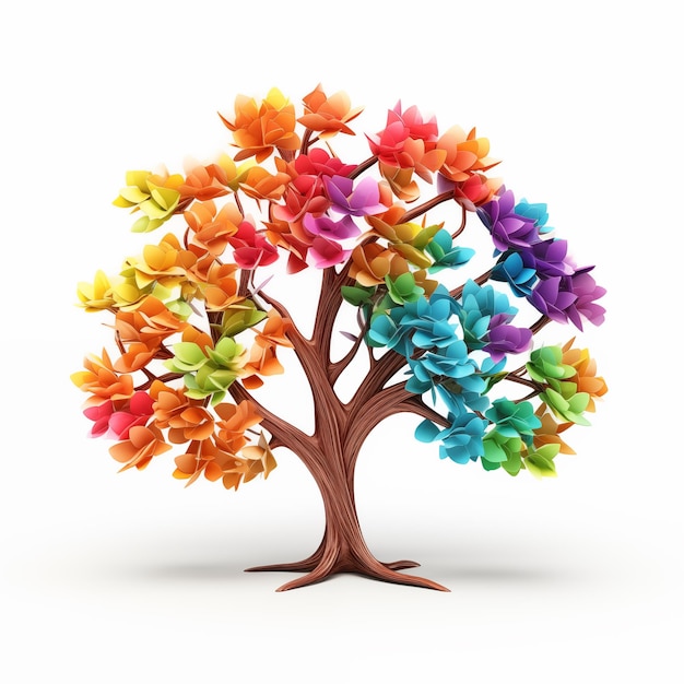 Kolorowe drzewo 3D