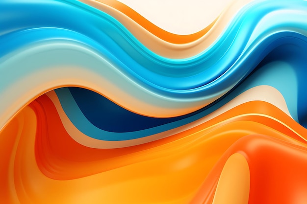 Kolorowe dynamiczne fale płynów 3d abstrakcyjne tło