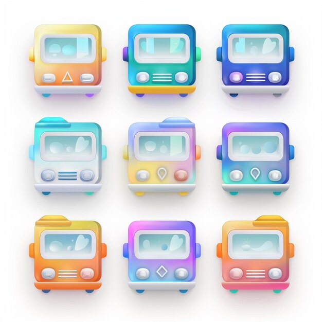 Kolorowe ekrany komputerowe z różnymi kolorami i słowami smart TV