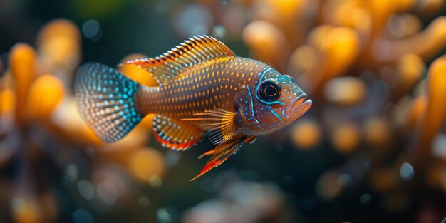 Kolorowe farby akwarelowe ryby zwierzęta akwarium ilustracja dzikiej przyrody