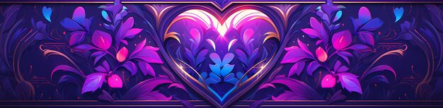 Kolorowe fioletowe abstrakcyjne serce fantazja dekoracja kwiatowa