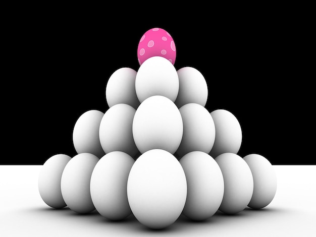 Kolorowe jajka wielkanocne render 3D Skopiuj przestrzeń
