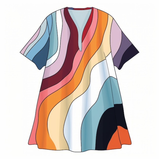 Kolorowe japońskie ubrania abstrakcyjne, odważna i minimalistyczna moda