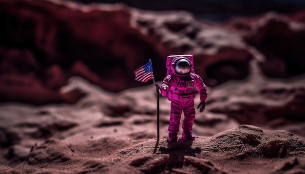 kolorowe kamienie cukierki i astronauta ludzki Generative Ai