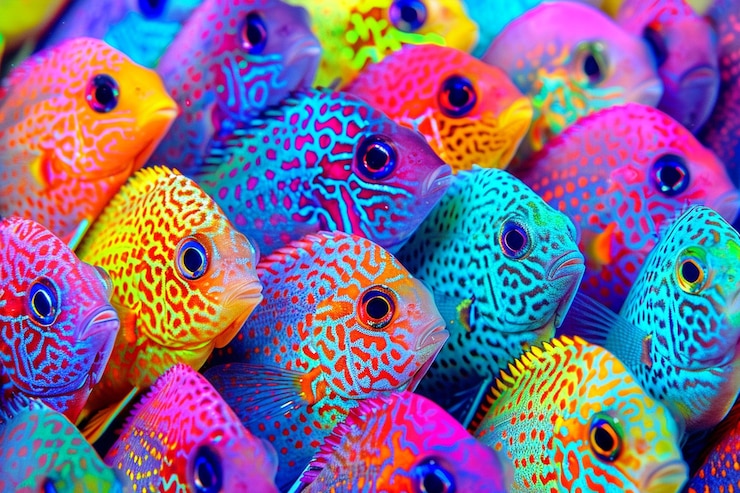 Zdjęcie kolorowe killifish w żywej ekspozycji