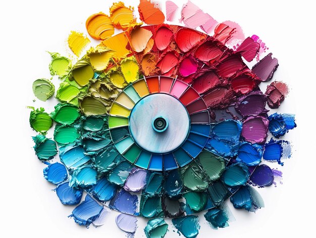 Zdjęcie kolorowe koło z próbkami farby