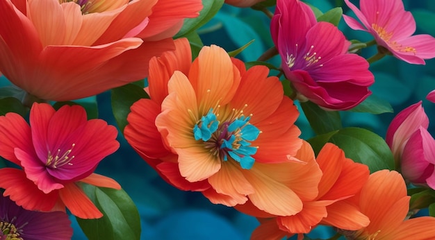 kolorowe kwiaty na kolorowym tle hd abstrakcyjne tło bukiet kwiatów