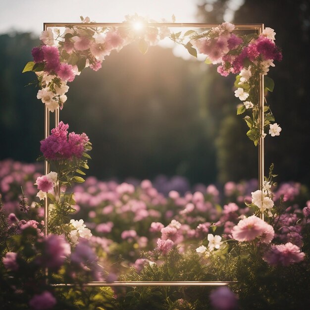 Zdjęcie kolorowe kwiaty ramki granicy kwiatowy ramki