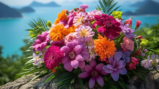 kolorowe kwiaty wazony fotografia w wysokiej rozdzielczości kreatywna tapeta tła