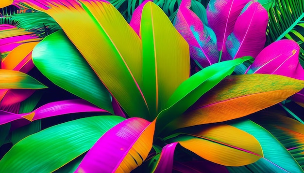 kolorowe liście palmy