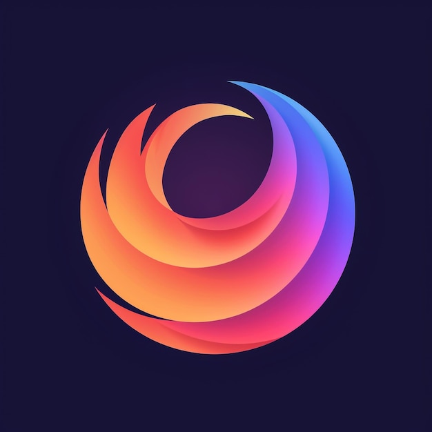 Zdjęcie kolorowe logo z okręgiem i spiralnym wzorem