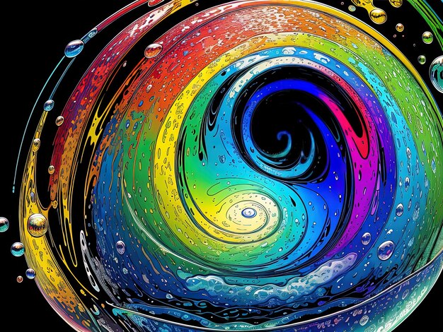 Zdjęcie kolorowe magiczne bąbelki tła z generative ai