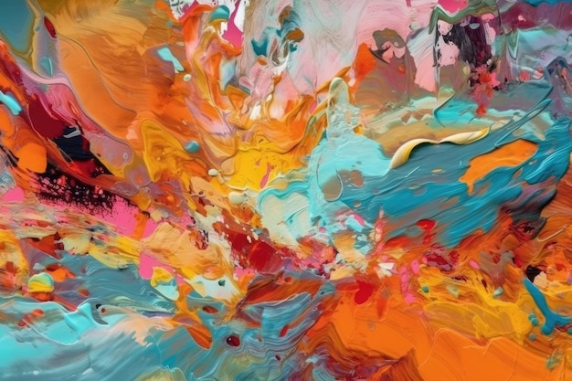Kolorowe malarstwo abstrakcyjne o różnych kształtach i wzorach Generacyjna sztuczna inteligencja