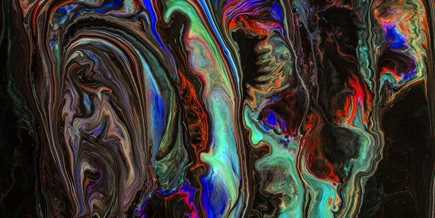 Zdjęcie kolorowe marmurkowe tekstury kreatywne tło z abstrakcyjnymi falami, płynny styl malowany olejem
