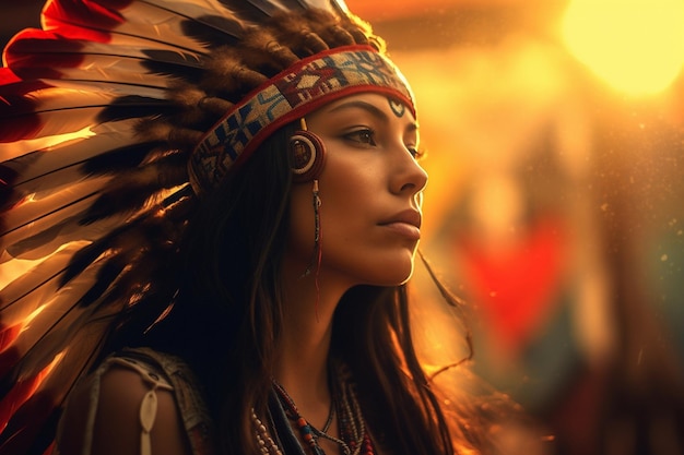Kolorowe, marzycielskie, realistyczne i kinowe oświetlenie rdzennych Amerykanów xA