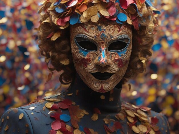Kolorowe maski na uroczystej uroczystości karnawałowej