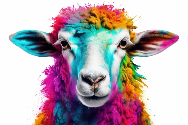 Kolorowe owce na tle