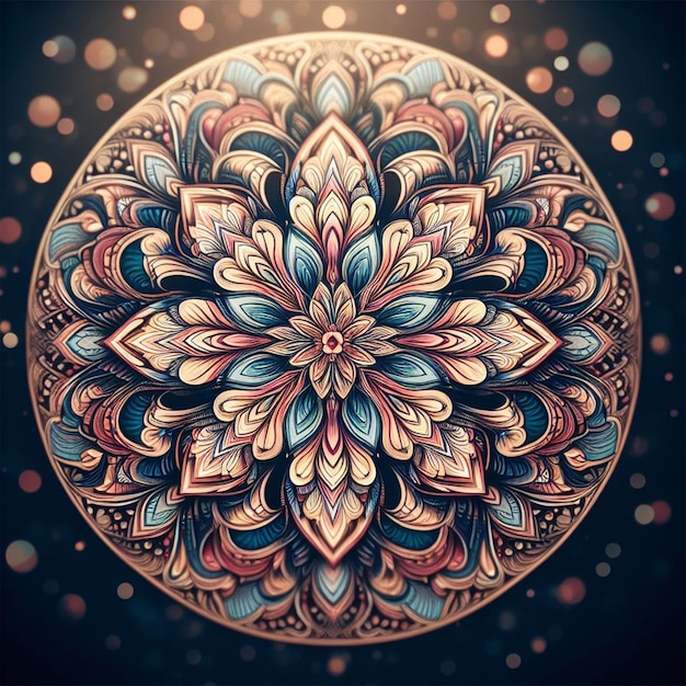 Zdjęcie kolorowe ozdoby kwiatowe mandala design background